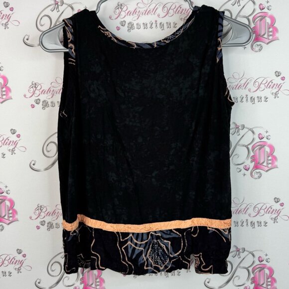 Wanderlust trading company tank top tie dye Chic Black Gold Women's Tank Top - Picture 2 of 11